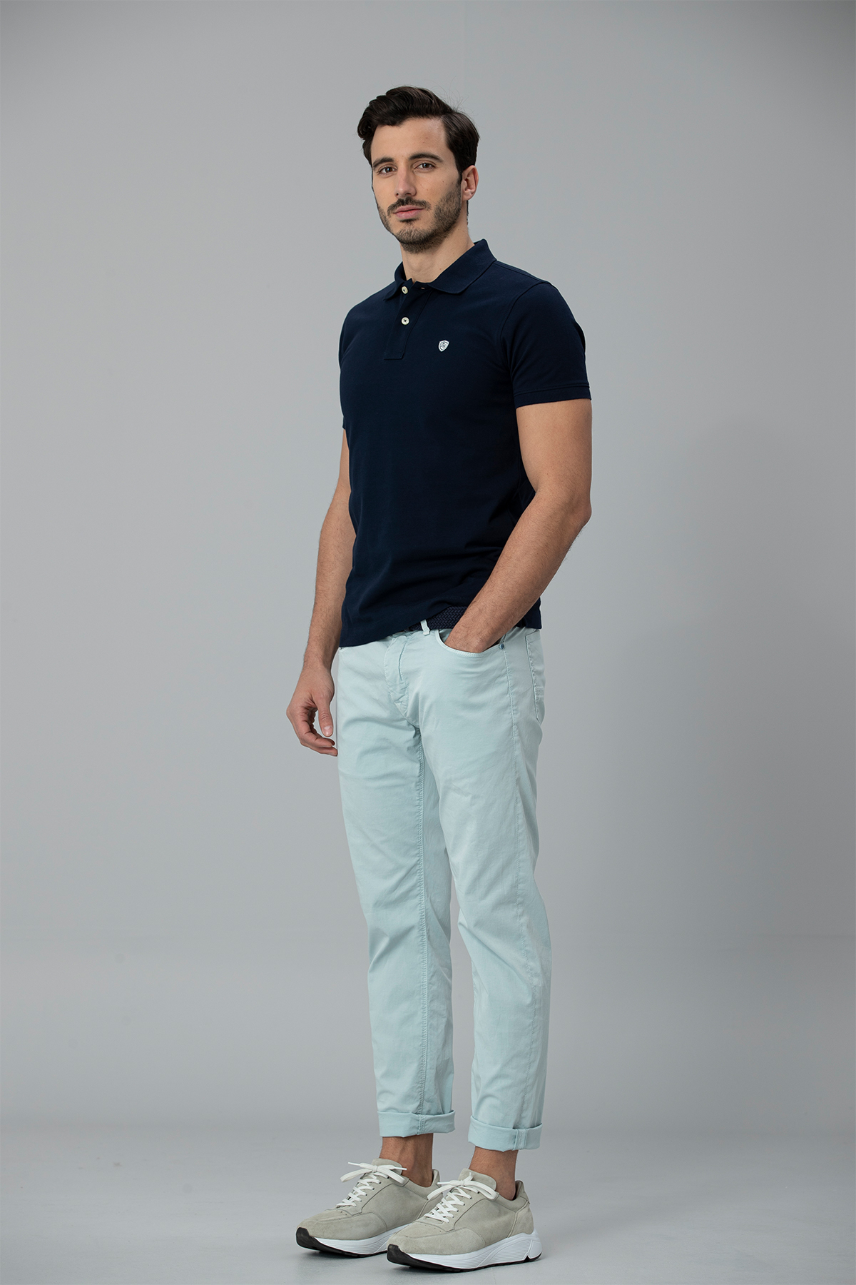 İmper Spor 5 Cep Erkek Pantolon Slim Fit Açık Mavi