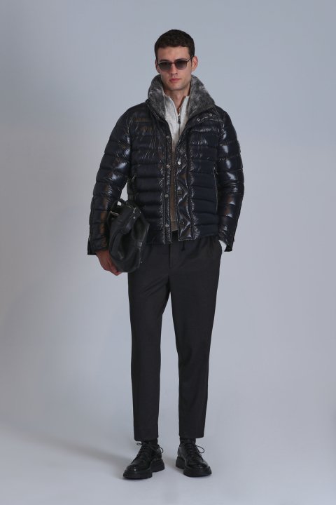 Jack Kaz Tüyü Erkek Mont Siyah - Lufian