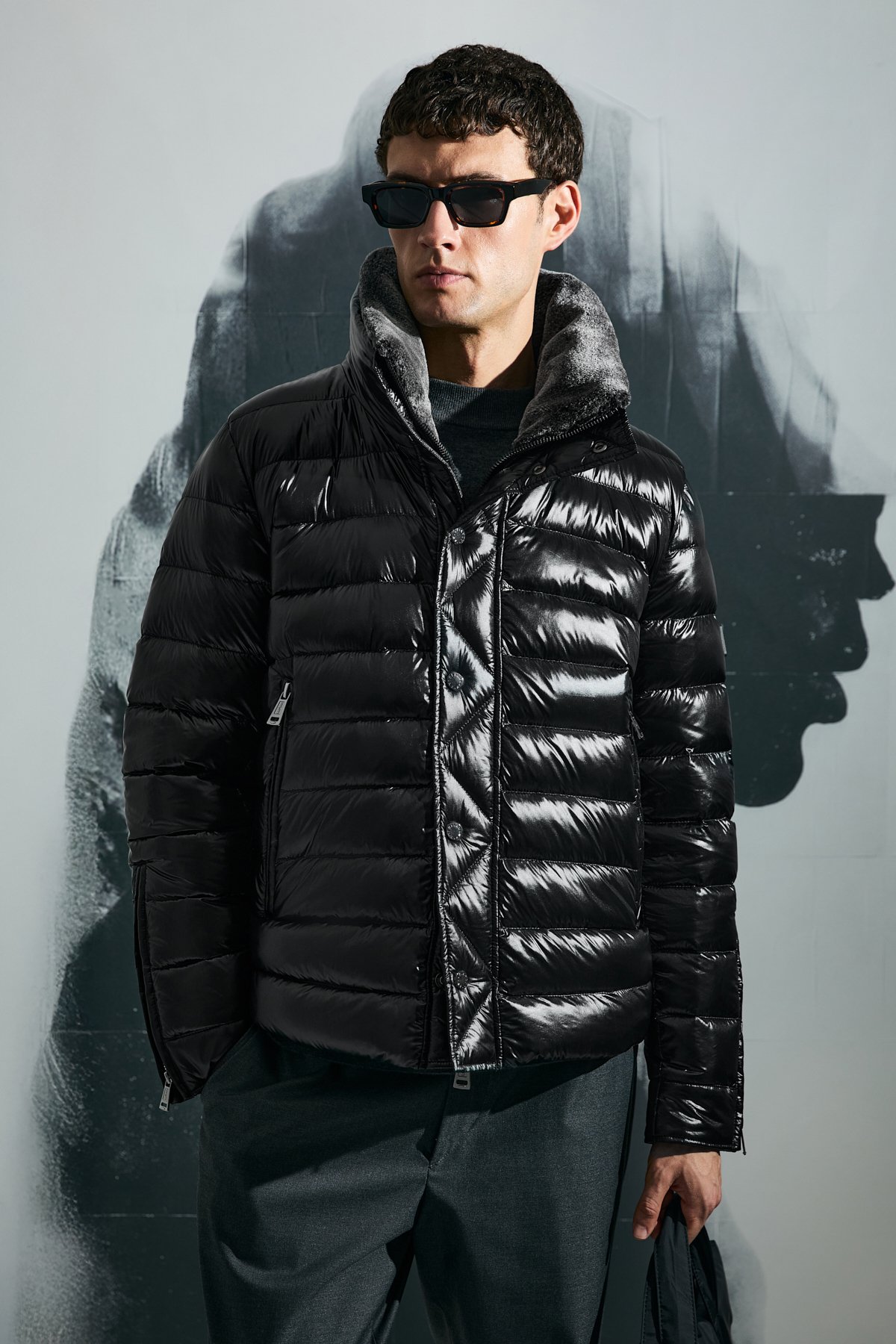 Goose Feather Male Coat Black - Lufian