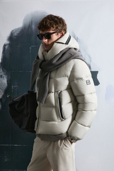 Jacop Goose Down Men's Coat Stone - Lufian