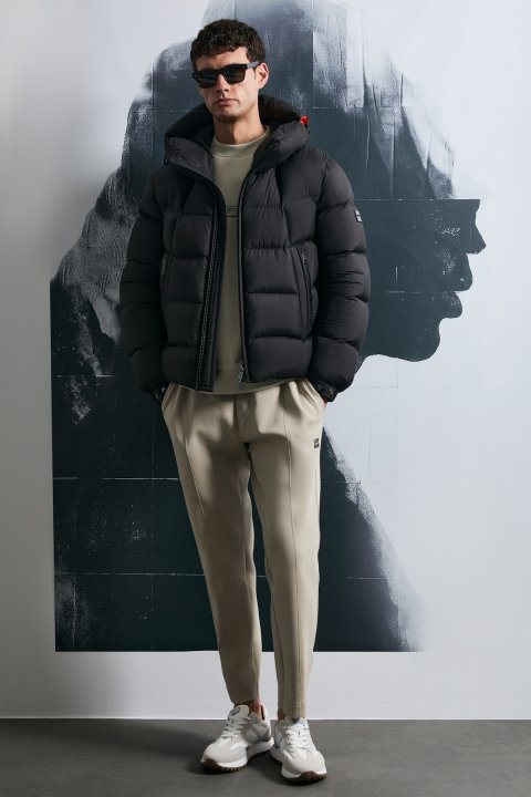 Jacop Kaz Tüyü Erkek Mont Siyah - Lufian