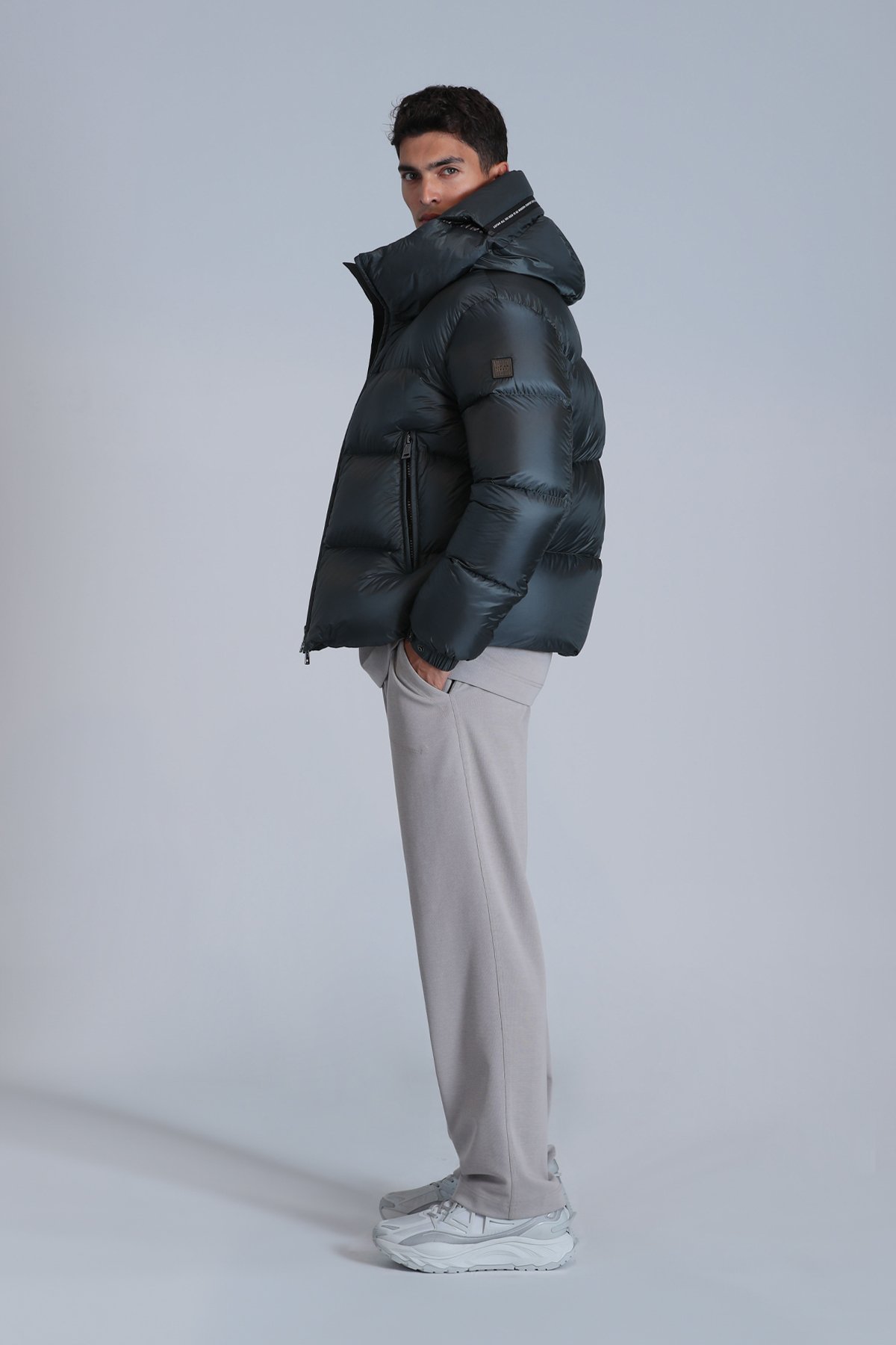 Jadon Kaz Tüyü Erkek Mont Yeşil - Lufian