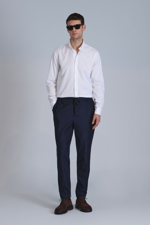 Jakob Erkek Basic Gömlek Slim Fit Beyaz - Lufian (1)