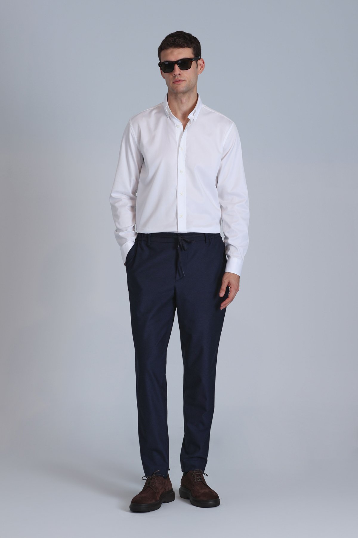 Jakob Erkek Basic Gömlek Slim Fit Beyaz - Lufian (1)