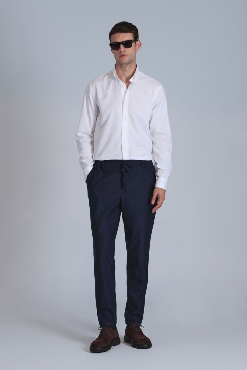 Jakob Erkek Basic Gömlek Slim Fit Beyaz - Lufian (1)