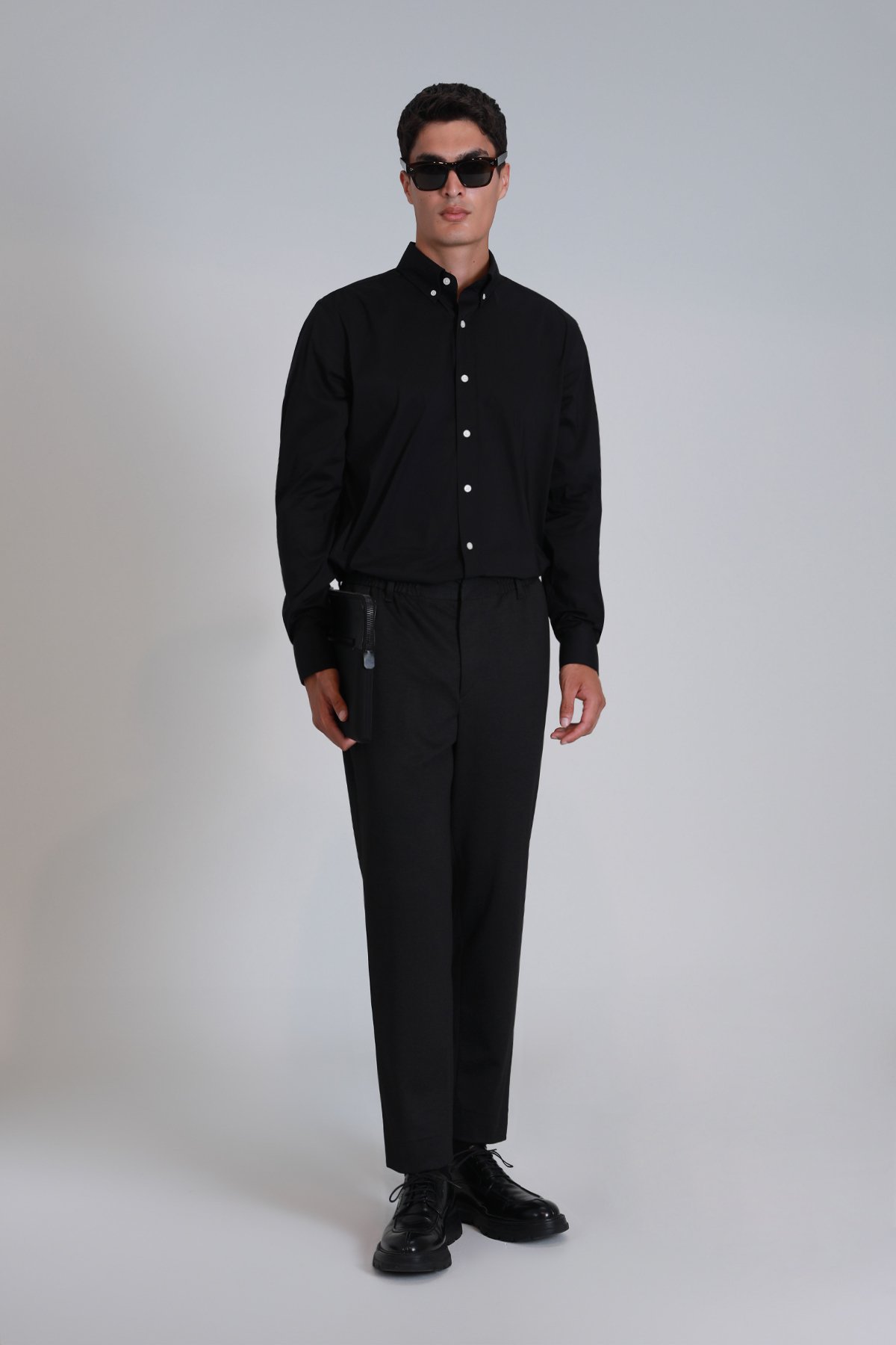 Jakob Erkek Basic Gömlek Slim Fit Siyah - Lufian (1)