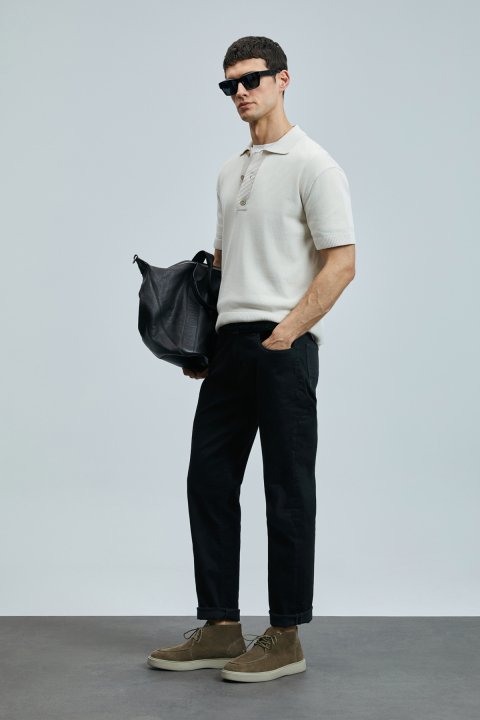 Jashua Smart Jean Men's Pants Regular Fit Black - Lufian (1)
