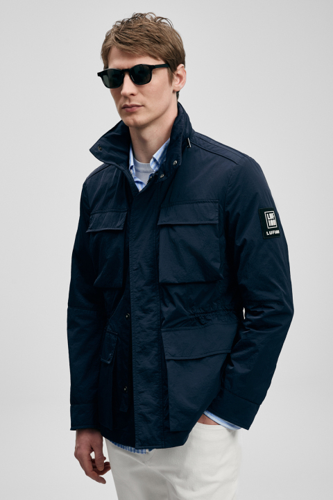 Jaxon Men's Coat Navy Blue - Lufian
