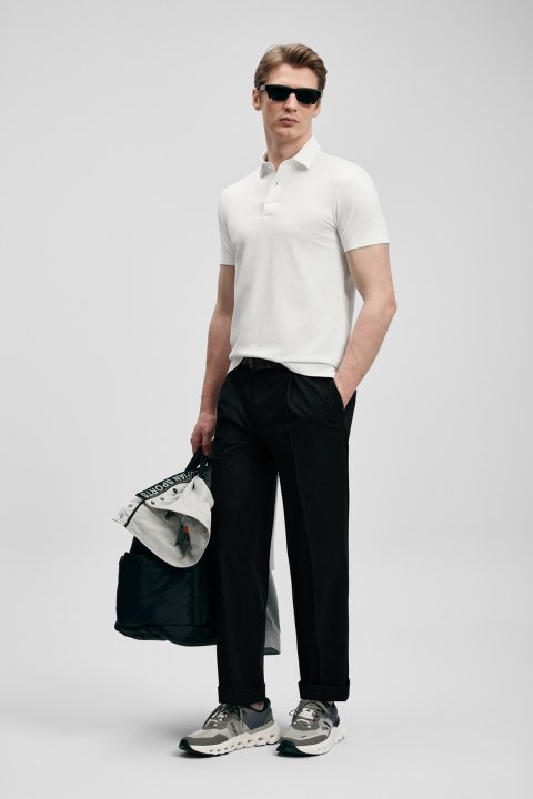 Jaxon Hi- Tech Performance Dikişsiz Polo Tişört Beyaz - LUFIAN