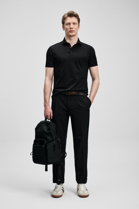 Jaxon Hi- Tech Performance Dikişsiz Polo Tişört Siyah - Lufian