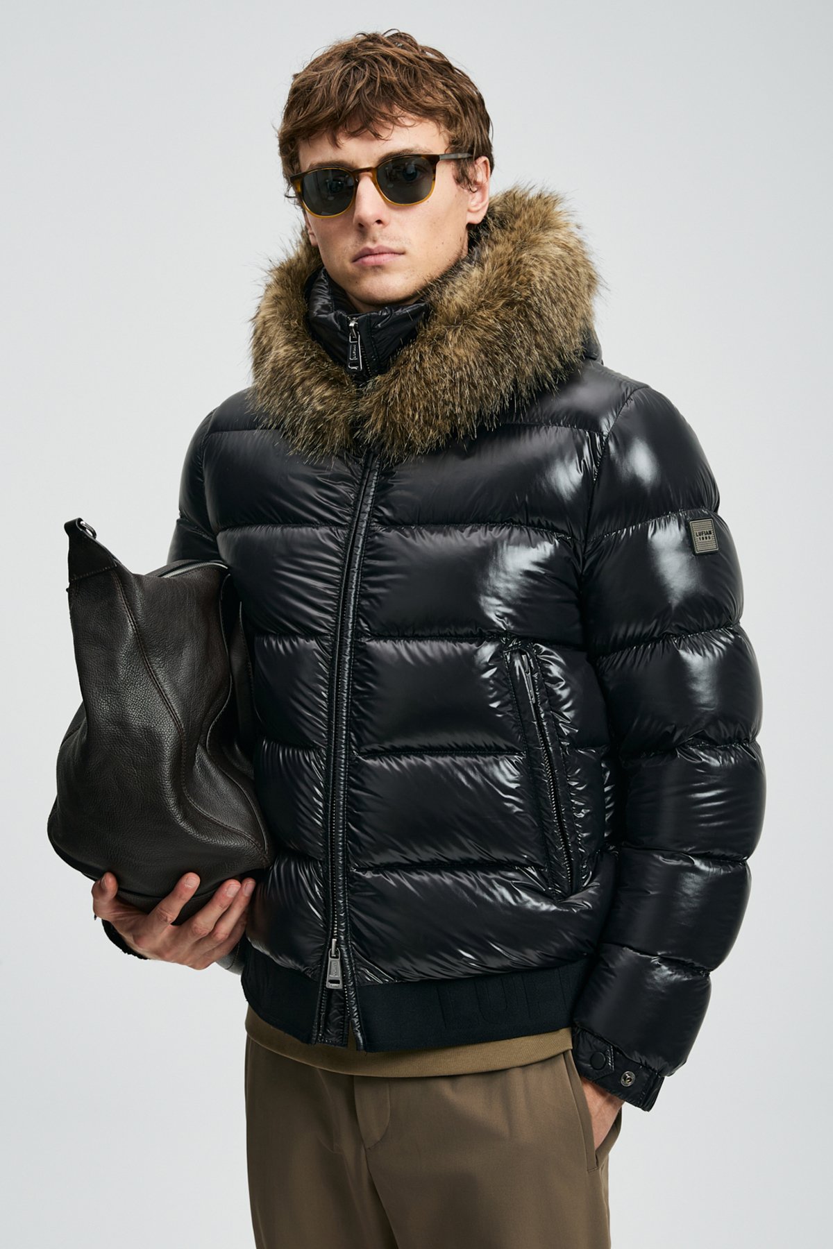 Goose Feather Male Coat Black - Lufian