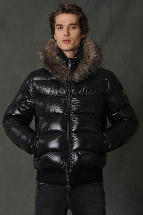 Jeam Goose Feather Male Coat Black - Lufian