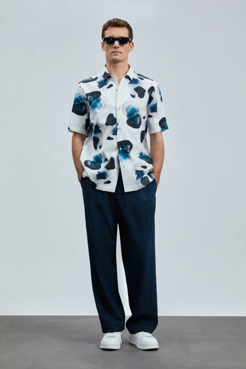 Jereno Erkek Basic Gömlek Regular Fit Ekru - Lufian (1)