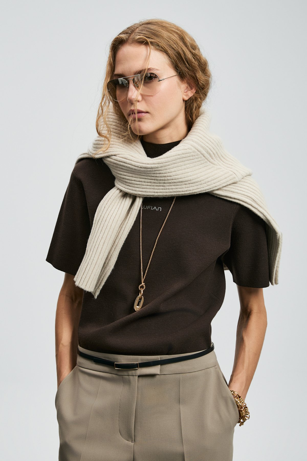 Jessıca Kadın Kazak Kahverengi - Lufian