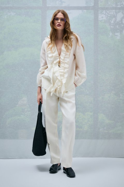Jessıca Women's Blouse Off White - Lufian