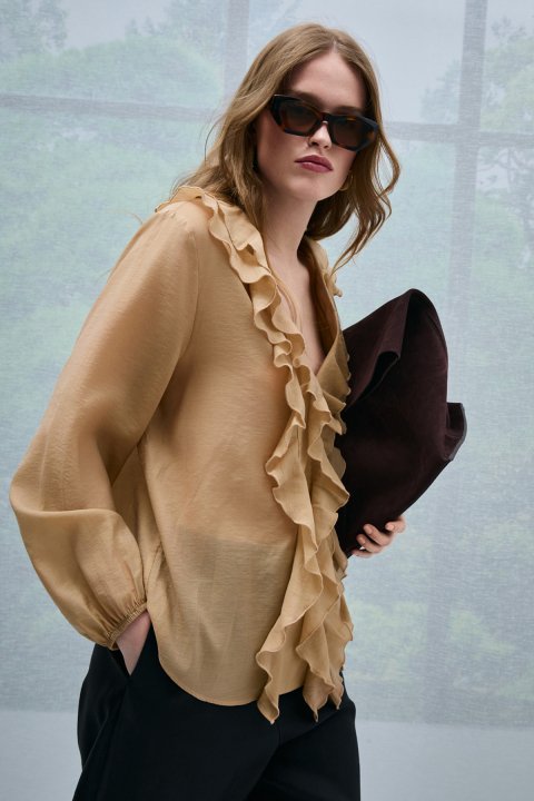 Jessıca Women's Blouse Camel Hair - Lufian