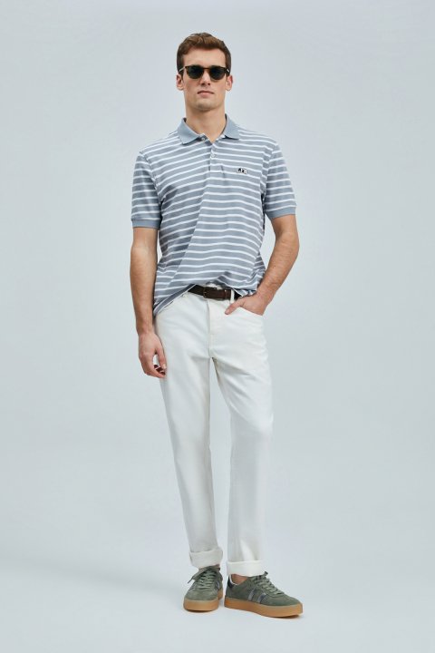 Jon Smart Erkek Polo Tişört Gri - Lufian