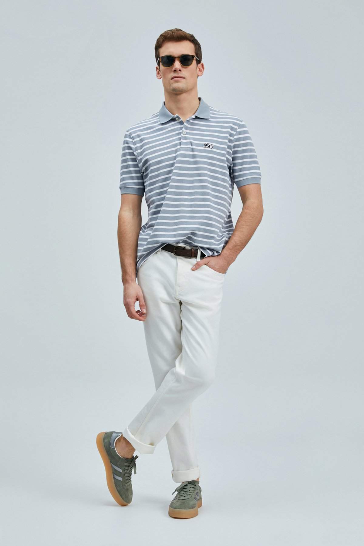 Jon Smart Erkek Polo Tişört Gri - Lufian (1)