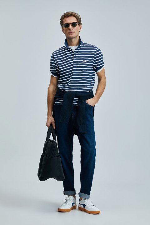 Jon Smart Erkek Polo Tişört Lacivert - Lufian