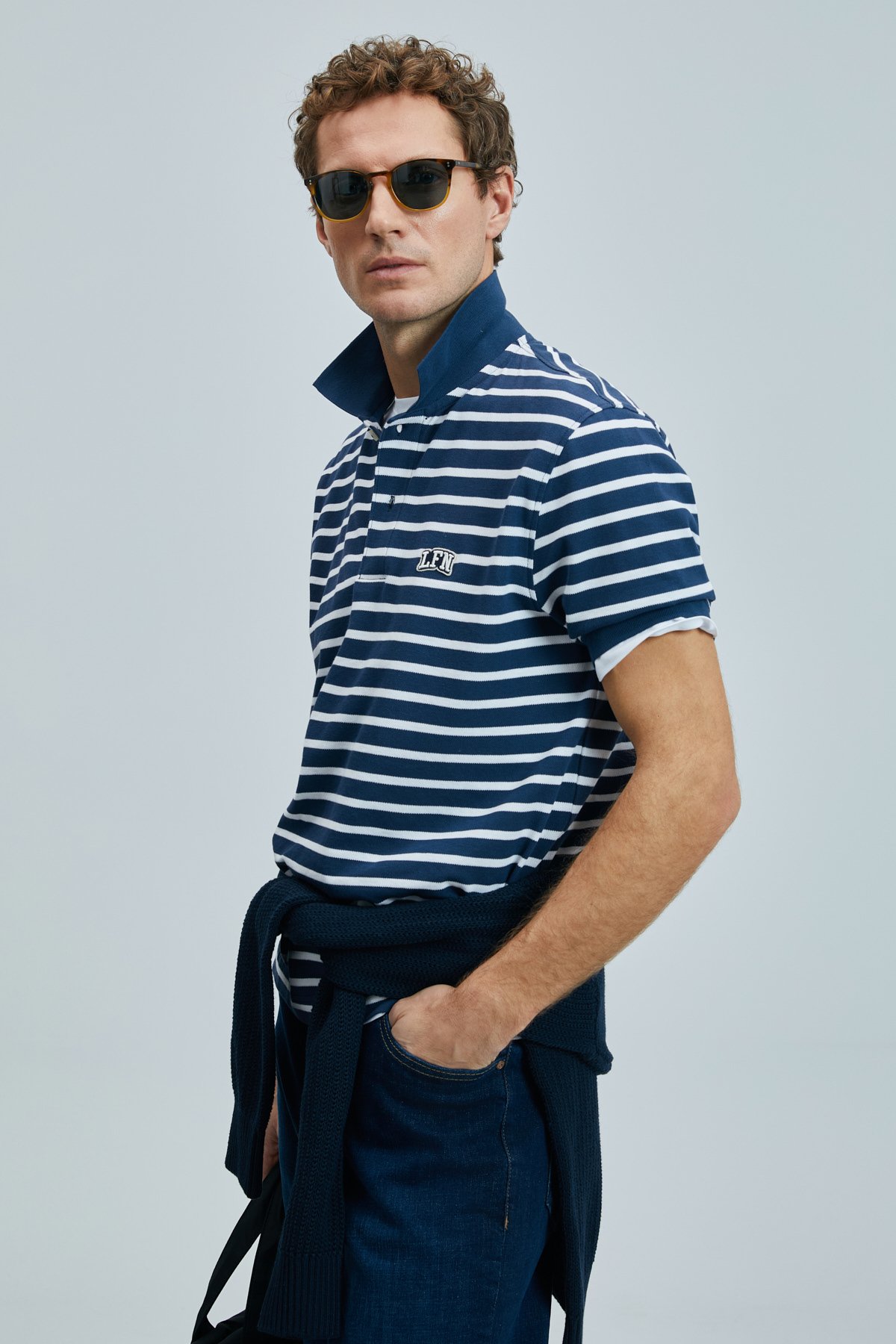 Jon Smart Erkek Polo Tişört Lacivert - Lufian (1)