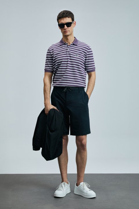 Jon Smart Erkek Polo Tişört Mürdüm - Lufian