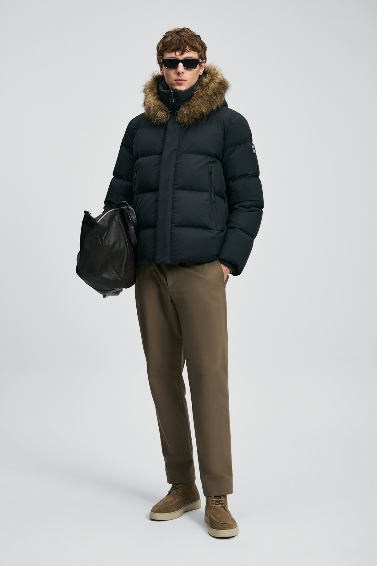 Josep Kaz Tüyü Erkek Mont Siyah - Lufian (1)