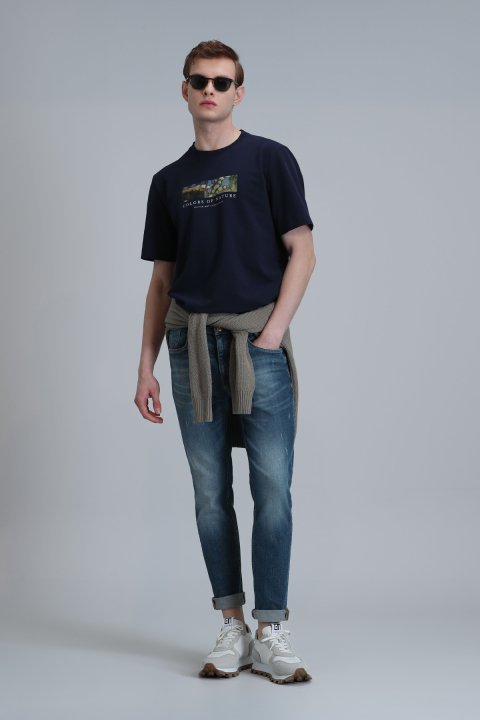 Joy Smart Jean Erkek Pantolon Slim Fit Mavi - Lufian