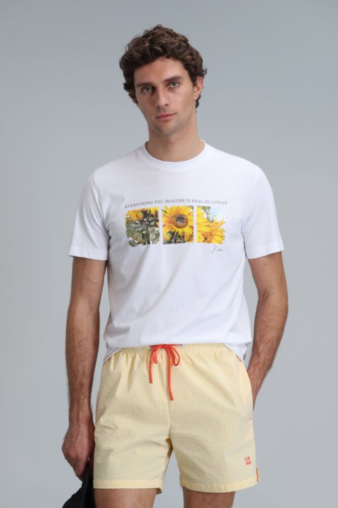 June Modern Graphic T- Shirt Whıte - Lufian