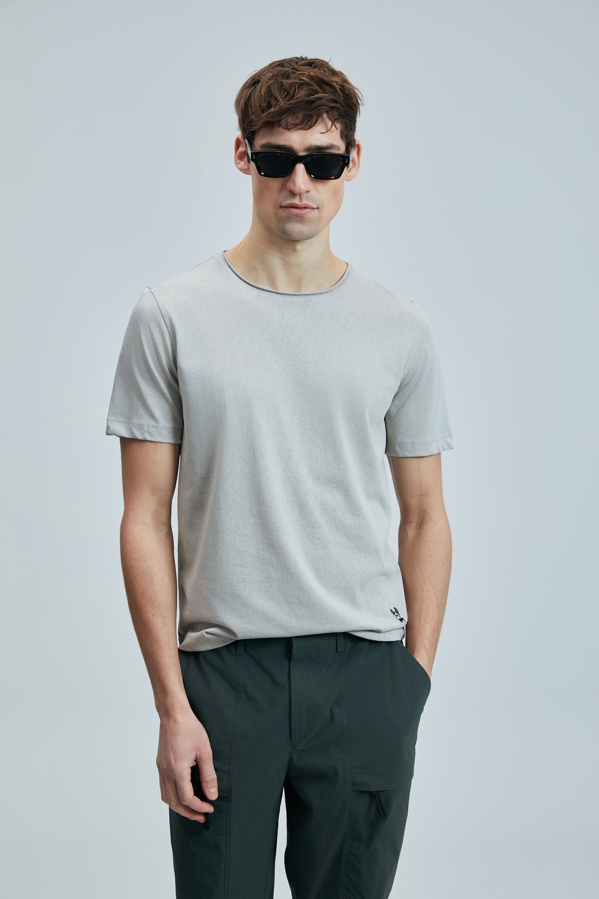 Junya Erkek Basic Tişört Bej - Lufian