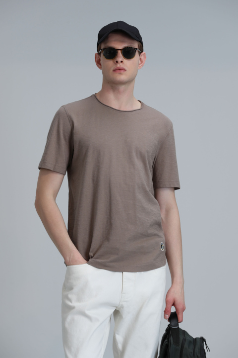 Junya Erkek Basic Tişört Deve Tüyü - Lufian