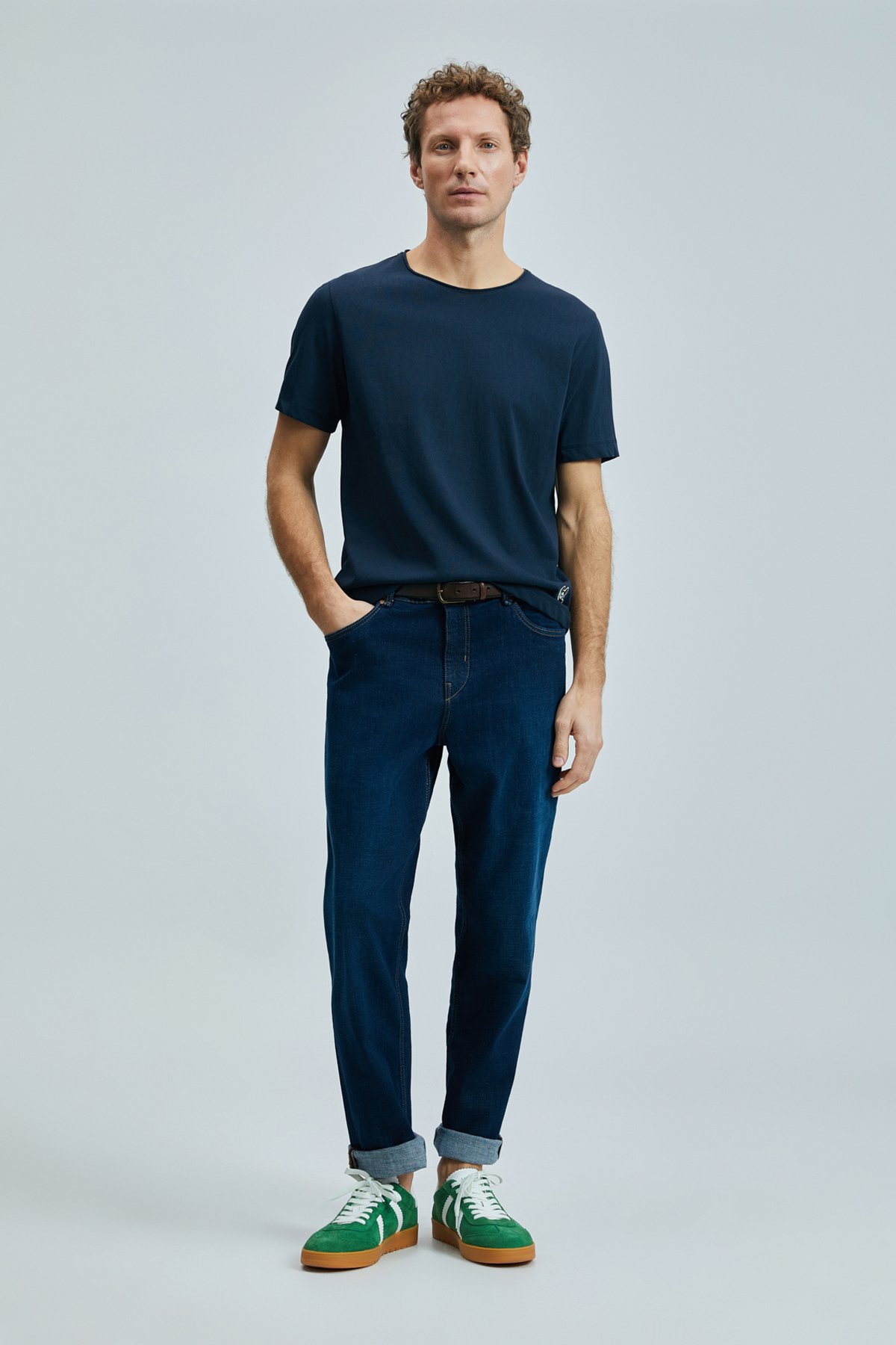 Junya Erkek Basic Tişört Lacivert - Lufian