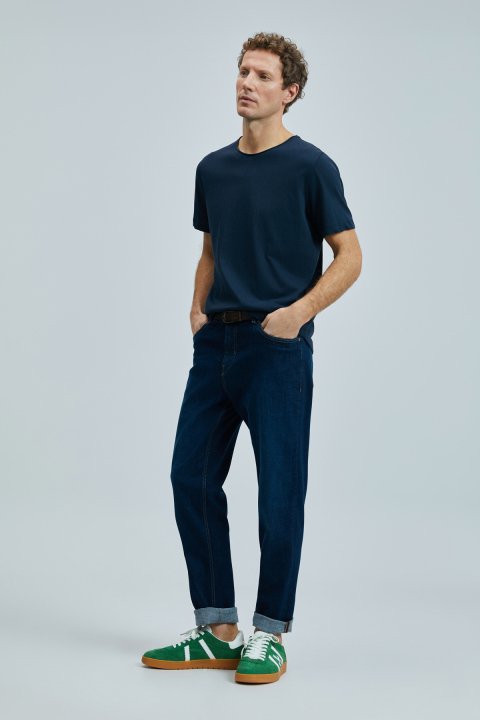 Junya Erkek Basic Tişört Lacivert - LUFIAN