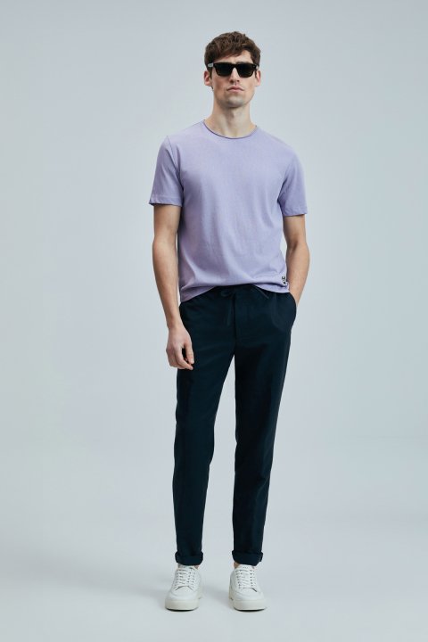 Junya Erkek Basic Tişört Lila - Lufian