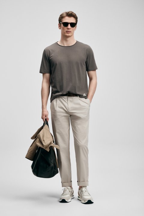 Junya Erkek Basic Tişört Vizon - Lufian