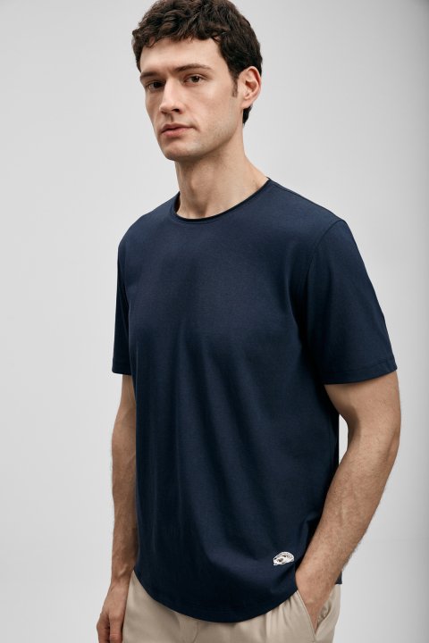 Junya Men's Basic T-Shirt Navy Blue - Lufian