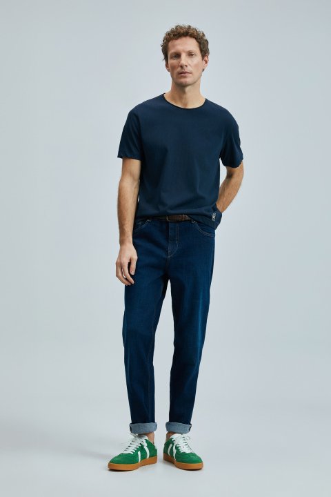 Junya Men's Basic T-Shirt Navy Blue - LUFIAN (1)