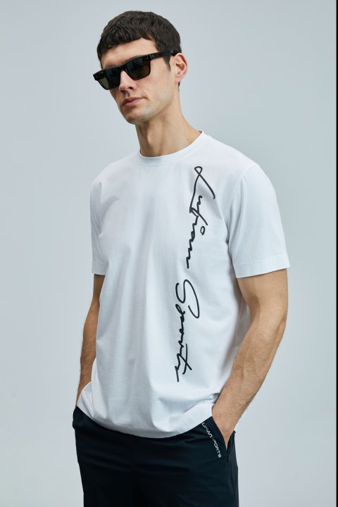 Justın Modern Grafik T- Shirt Beyaz - Lufian (1)