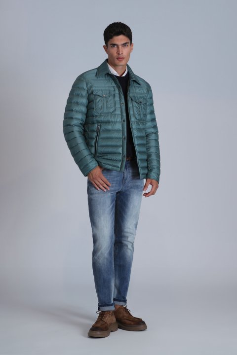 Kane Goose Feather Male Coat Green - Lufian