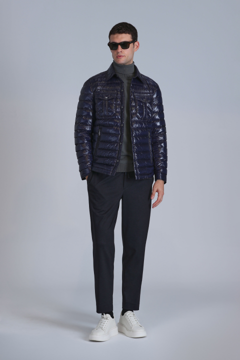 Kane Kaz Tüyü Erkek Mont Lacivert - Lufian