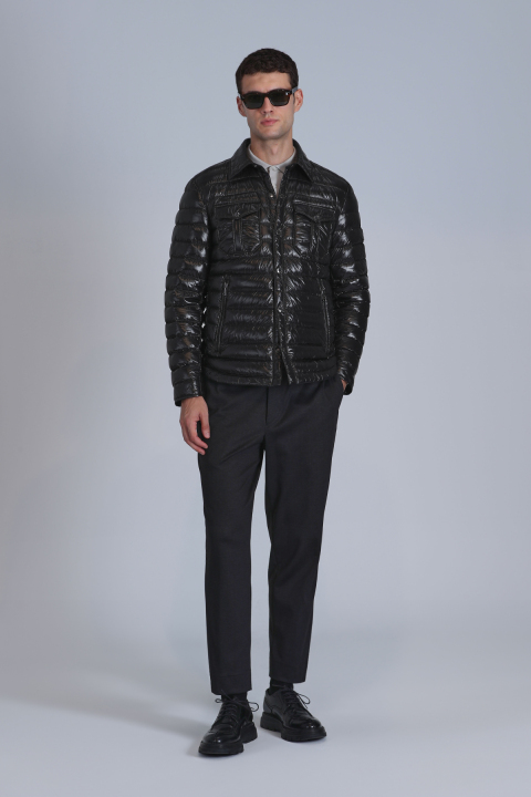 Kane Kaz Tüyü Erkek Mont Siyah - Lufian