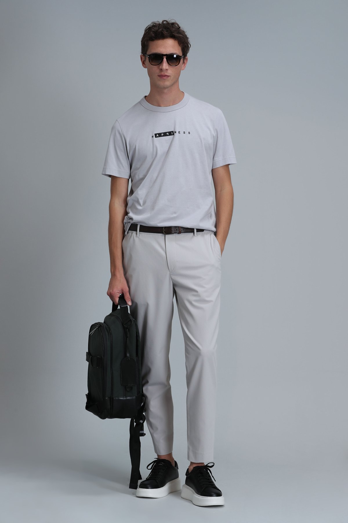 Kane Modern Grafik T- Shirt Taş - Lufian (1)