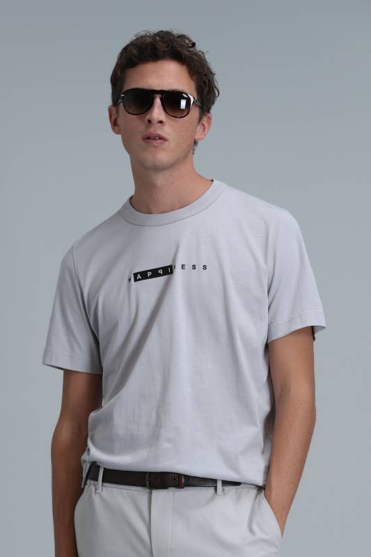 Kane Modern Grafik T- Shirt Taş - 1