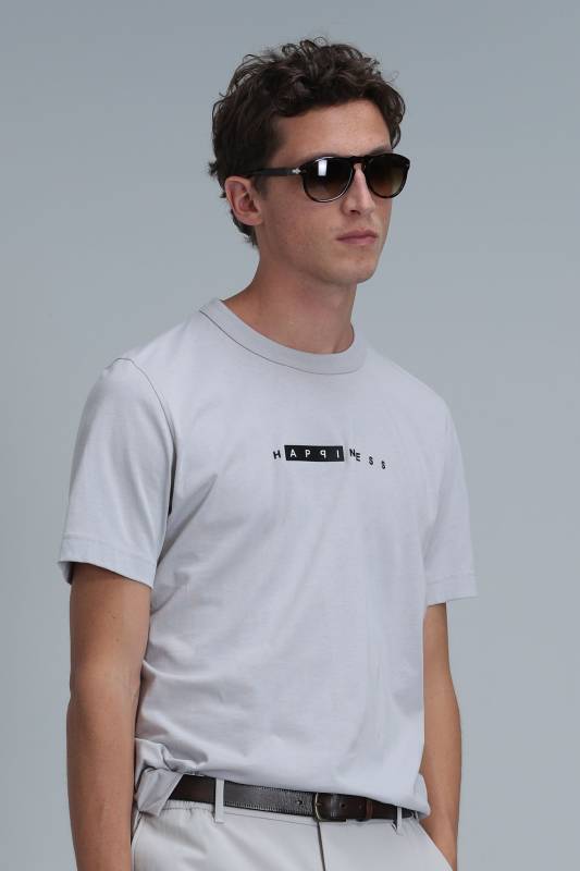 Kane Modern Grafik T- Shirt Taş - 5