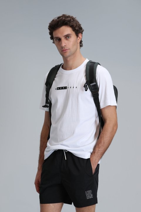 Kane Modern Graphic T- Shirt Whıte - Lufian