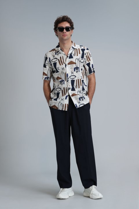 Kardem Erkek Basic Gömlek Comfort Slim Fit Bej - Lufian (1)