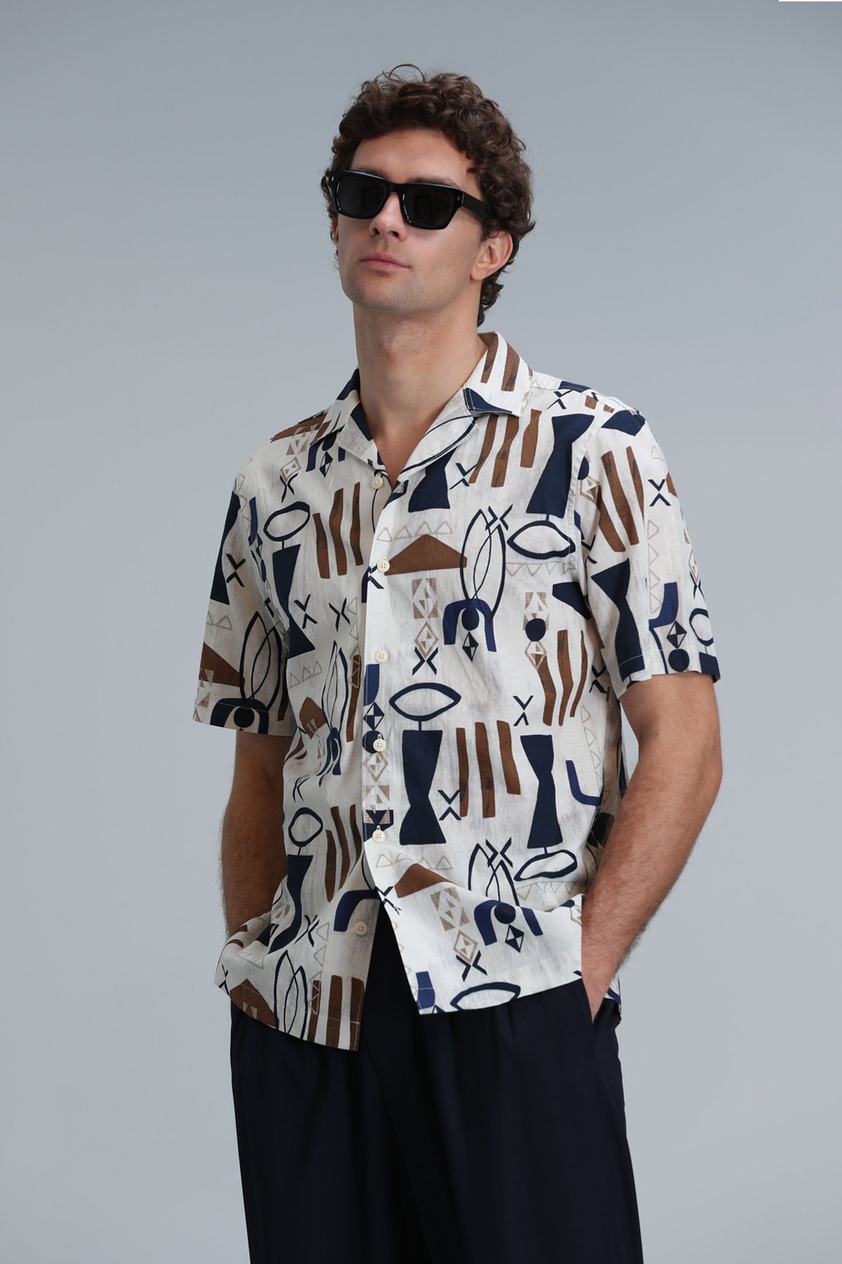 Kardem Erkek Basic Gömlek Comfort Slim Fit Bej - Lufian