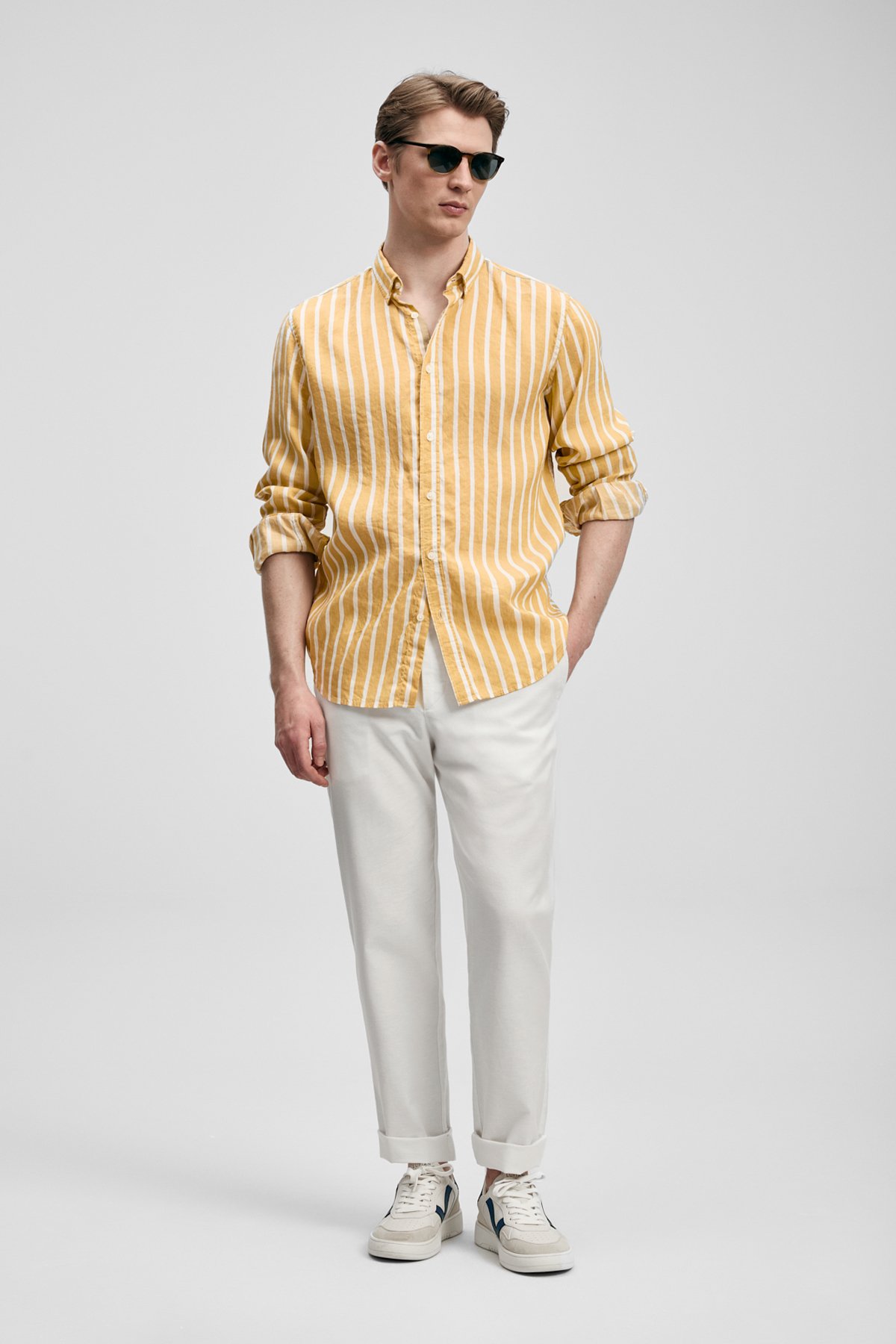 Karl Smart Erkek Chino Pantolon Slim Fit Beyaz - Lufian (1)