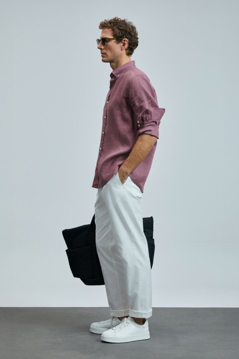 Karl Smart Erkek Chino Pantolon Slim Fit Beyaz - Lufian (1)