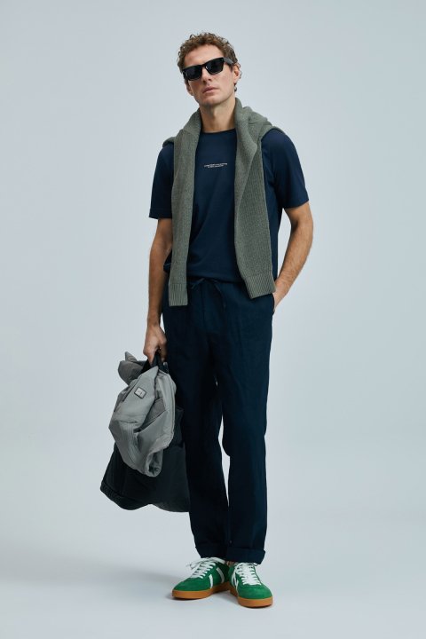 Karl Smart Erkek Chino Pantolon Slim Fit Lacivert - Lufian