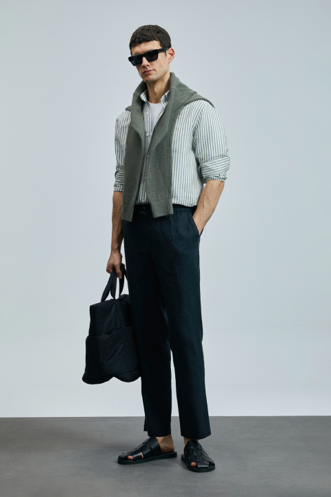 Karl Smart Erkek Chino Pantolon Slim Fit Siyah - Lufian (1)